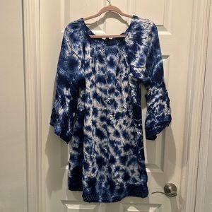 Blue and White Tie Dye Boho Dress Size XL NWT